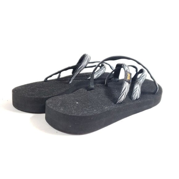 Teva Flip Flops Black & Grey Strappy Sandals Women's Size 8 - Picture 4 of 9